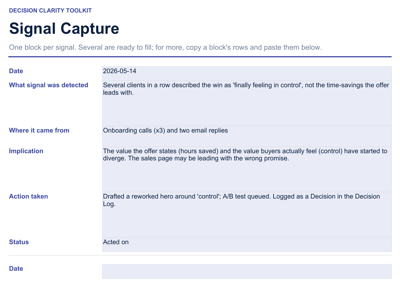 Signal Capture — a quick line for the signals that shape decisions.